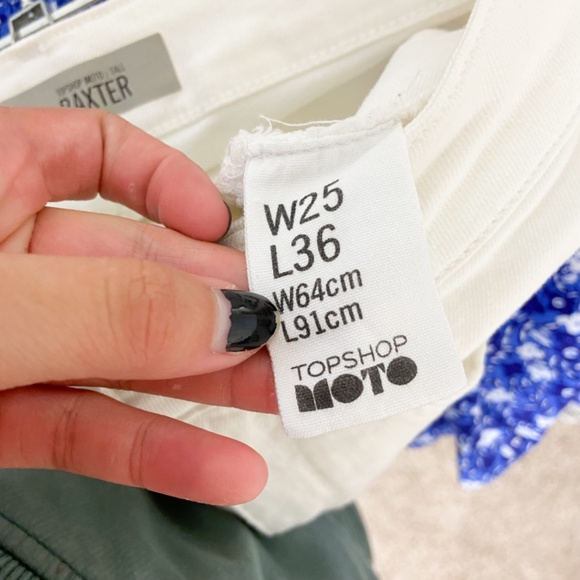 Topshop Moto High rise Baxter white denim jeans 25 - Picture 6 of 7